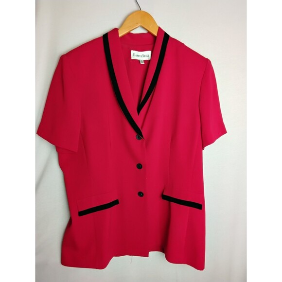 Danny and Nicole Red with Black Jacket Size 16 with padded shoulders - Picture 1 of 3